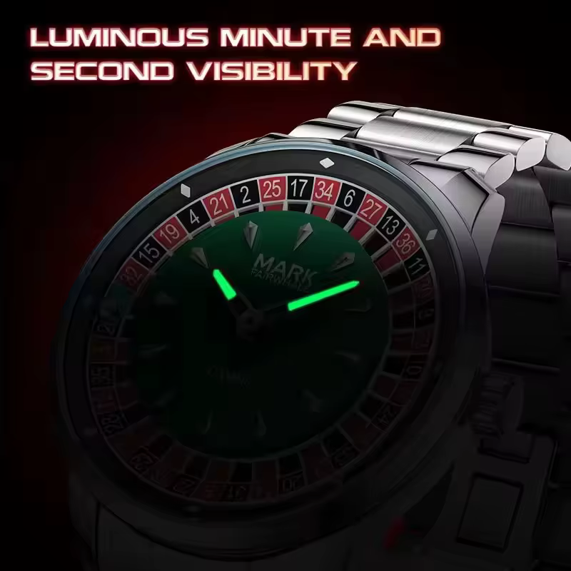 Mark Fairwhale 5031 mode montres à Quartz pour homme cadran rotatif créatif lumineux étanche bracelet en acier décontracté hommes montre-bracelet