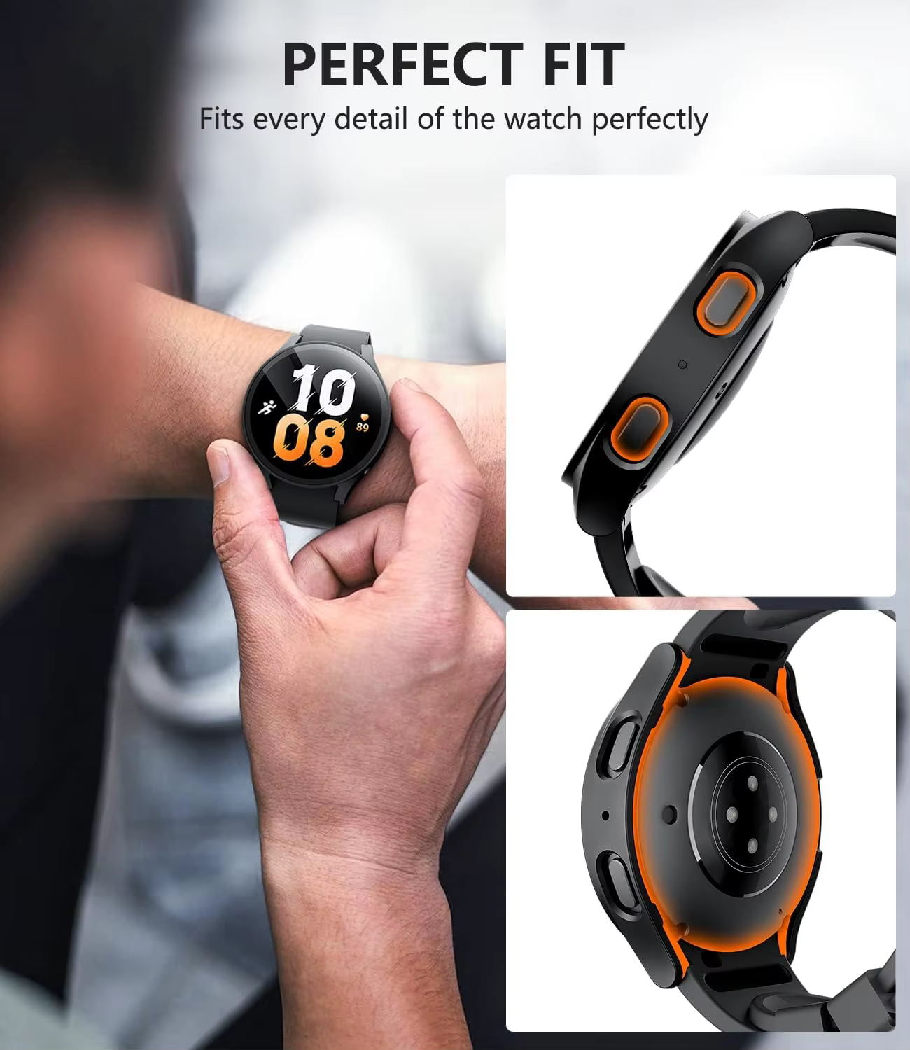 Étui de montre en verre trempé + PC pour Samsung Galaxy Watch7/6/5/4 40/44mm