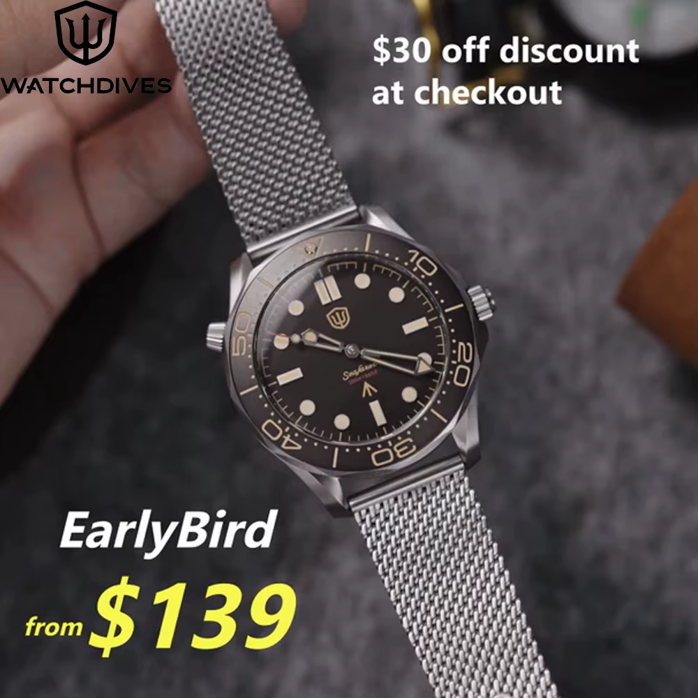 Watchdives – montre de plongée Seafarer Grade 2 en titane NTTD
