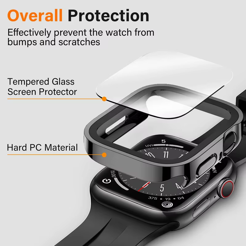 Verre + étui pour Apple Watch 42 46mm 45mm 41 49 44mm 40 mm