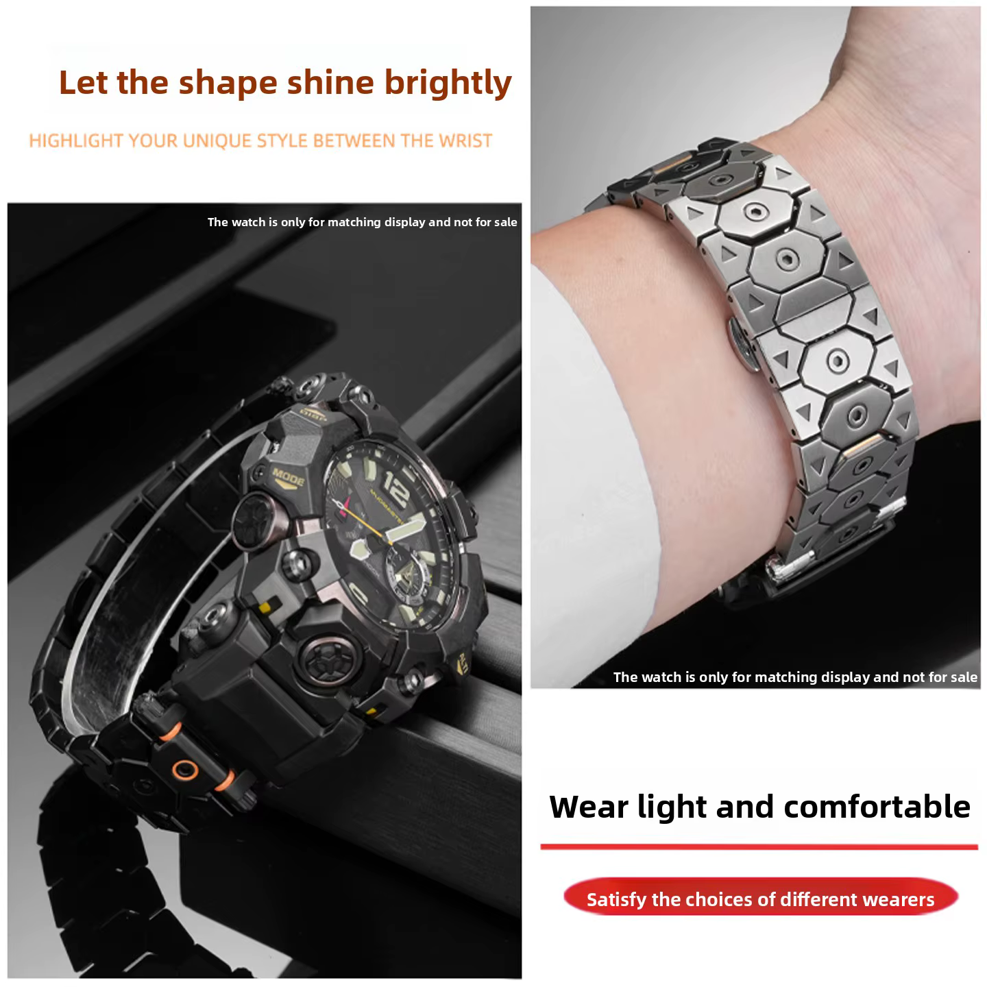 B1000 bracelet de montre en métal pour Casio G-SHOCK GWG-B1000 modifié hommes