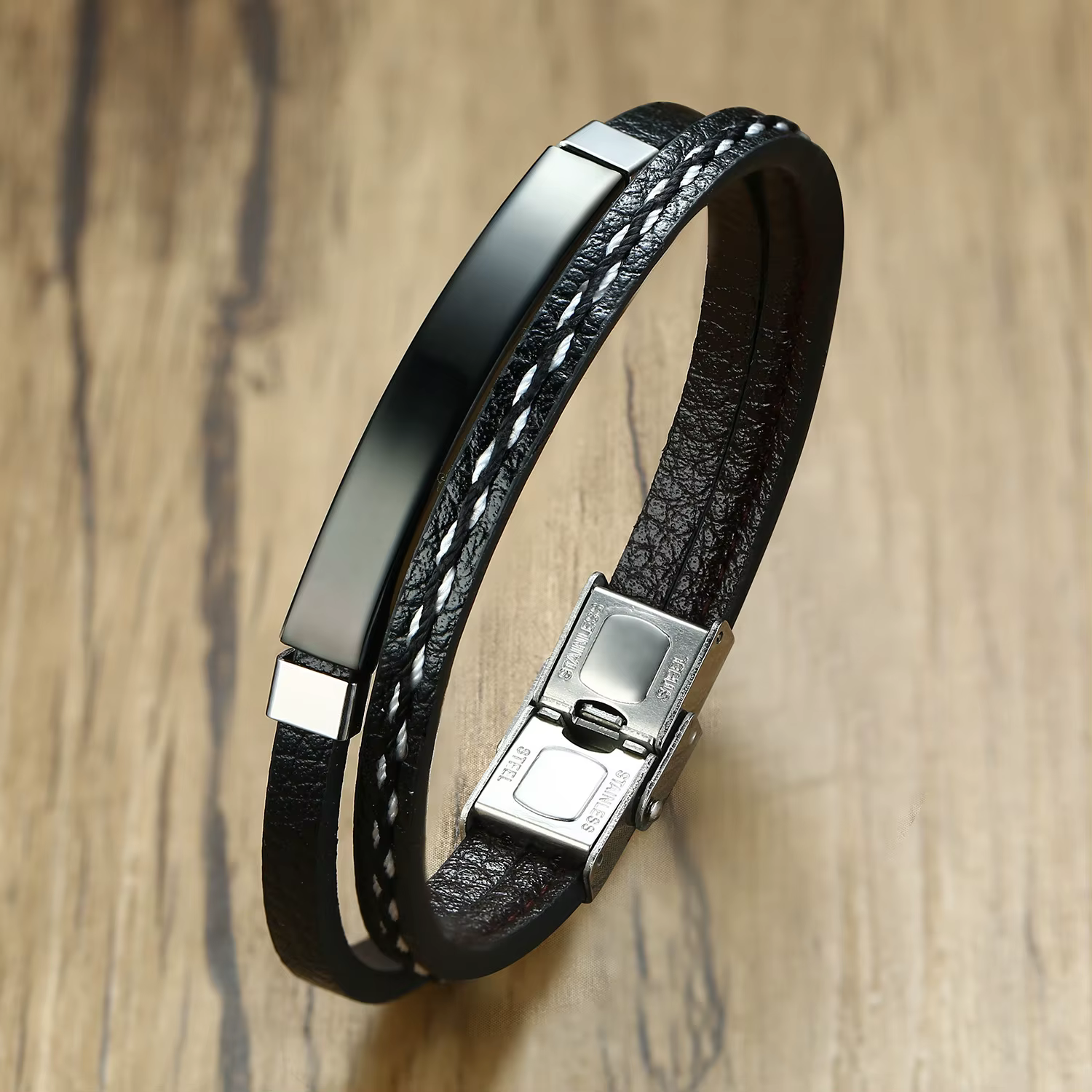 Bracelets en cuir véritable pour hommes et femmes
