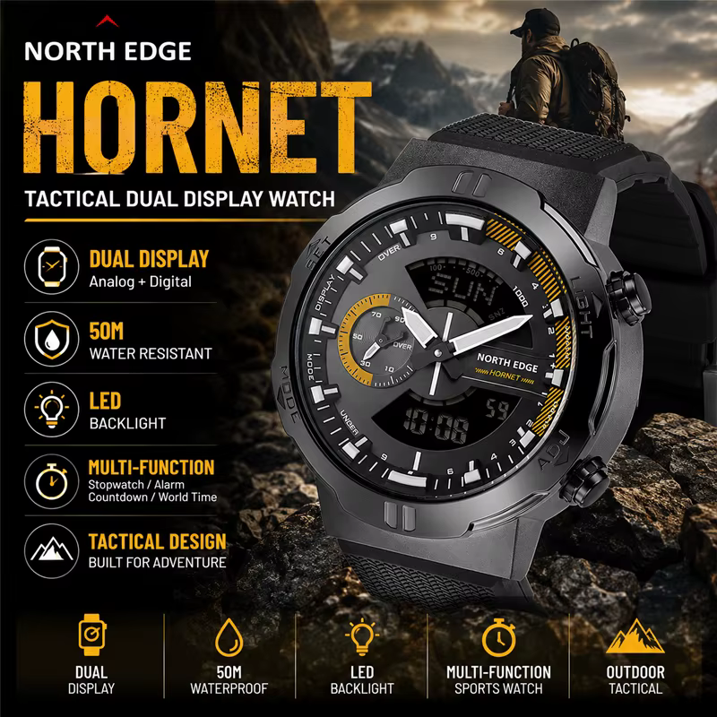 Montre numérique NORTH EDGE 2026 HORNET pour homme