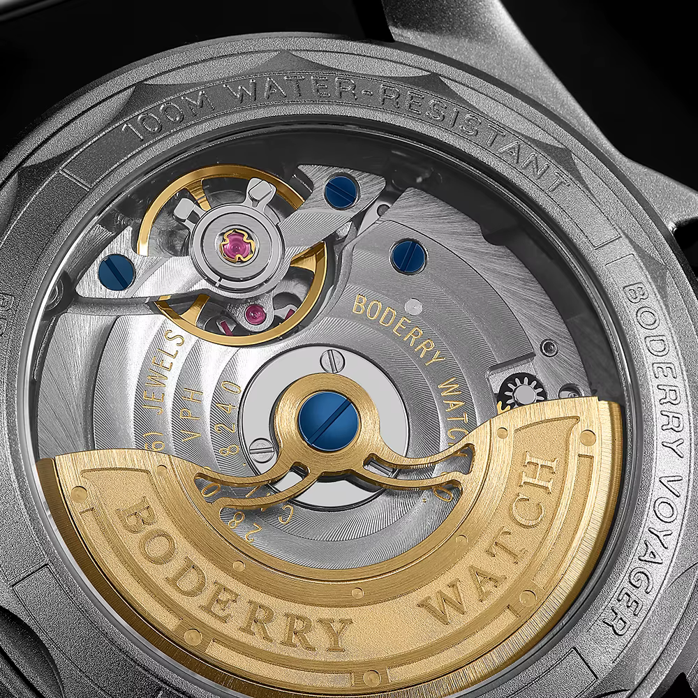 Boderry Field Watch VOYAGER Automatic S72 – Montre-bracelet pour homme avec réserve de marche de 72 heures
