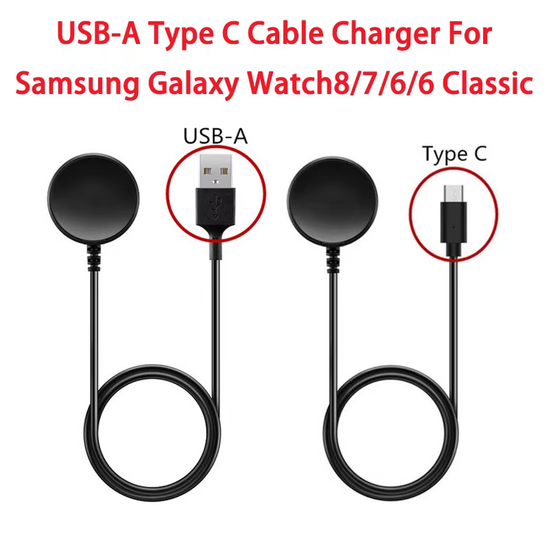 Chargeur de remplacement USB-C Type C pour montre connectée Samsung Galaxy Watch 8/7/6/6 Classic/5/5 Pro/4/4 Classic/Active