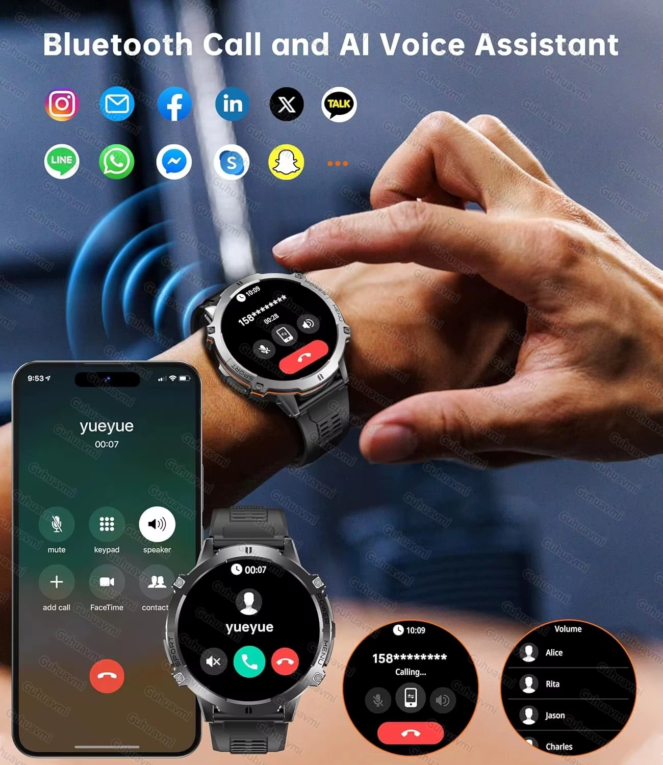 Montre connectée de sport pour hommes