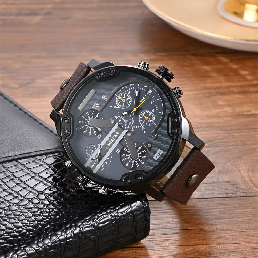 Montre classique à grand visage pour hommes
