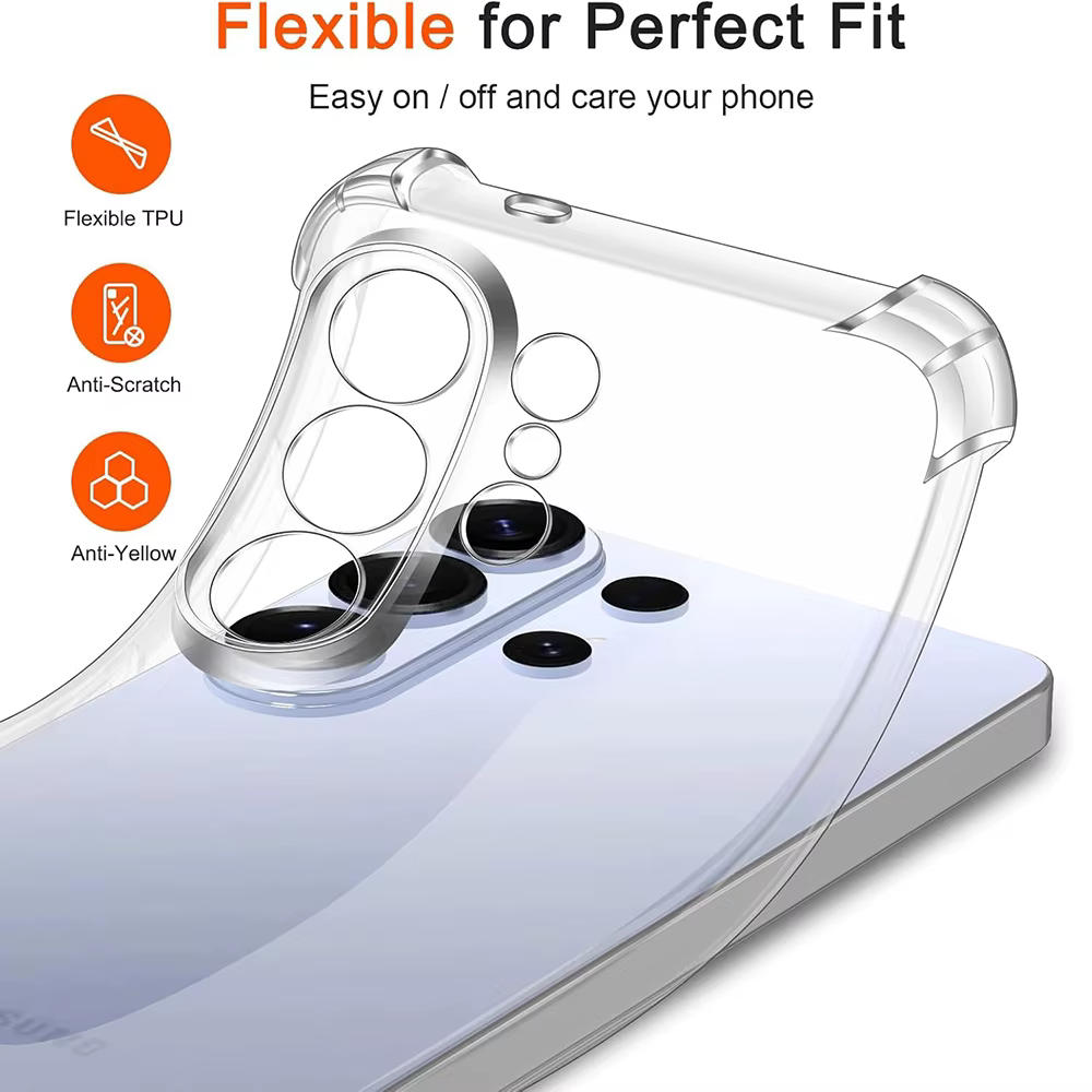 Coque en silicone antichoc S26ultra pour Samsung Galaxy S26 Ultra S26+ Plus, coque transparente souple avec airbag pour Samsung S26, modèle 2026