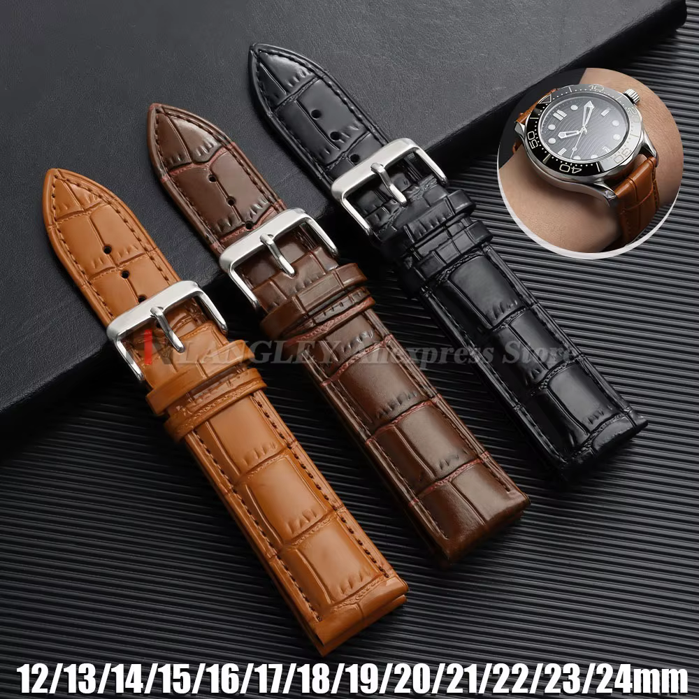 Bracelet de montre en cuir véritable