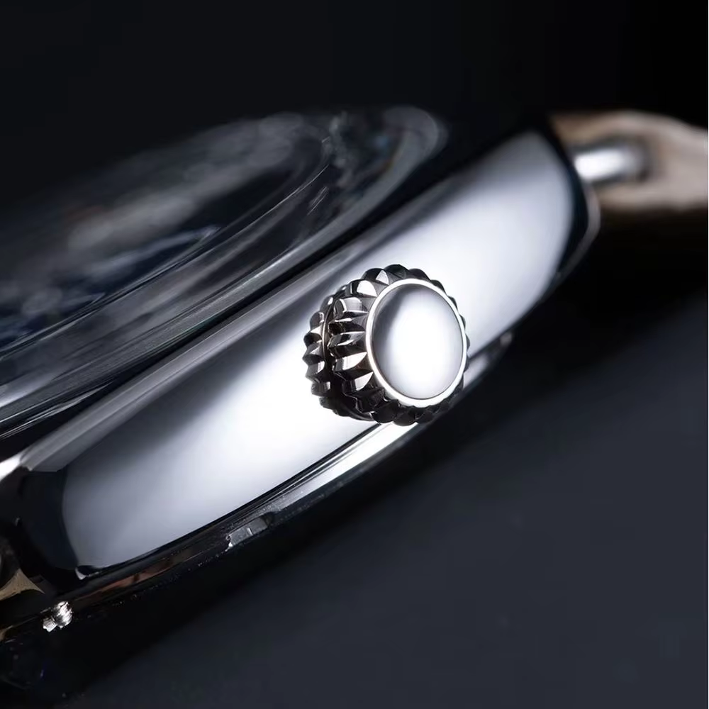 Hruodland rétro hommes montres mécaniques automatiques F028 acier inoxydable cuir marron étanche 10Bar reloj hombre