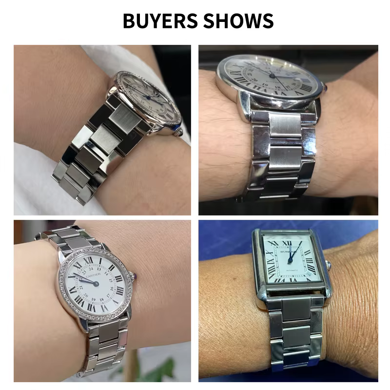 Pour Cartier Tank Solo Ronde série bracelet de montre en acier chaîne