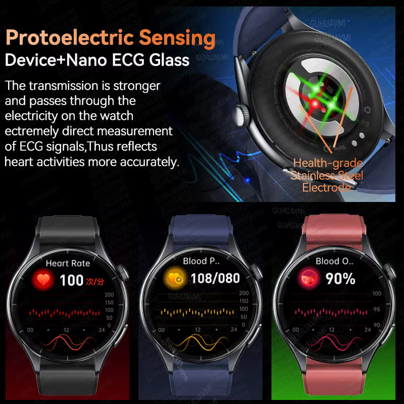2025 nouveau ECG + PPG diagnostic de santé montres intelligentes hommes femmes horloge acide urique lipide BP traqueur de fréquence cardiaque NFC sport montre intelligente IOS