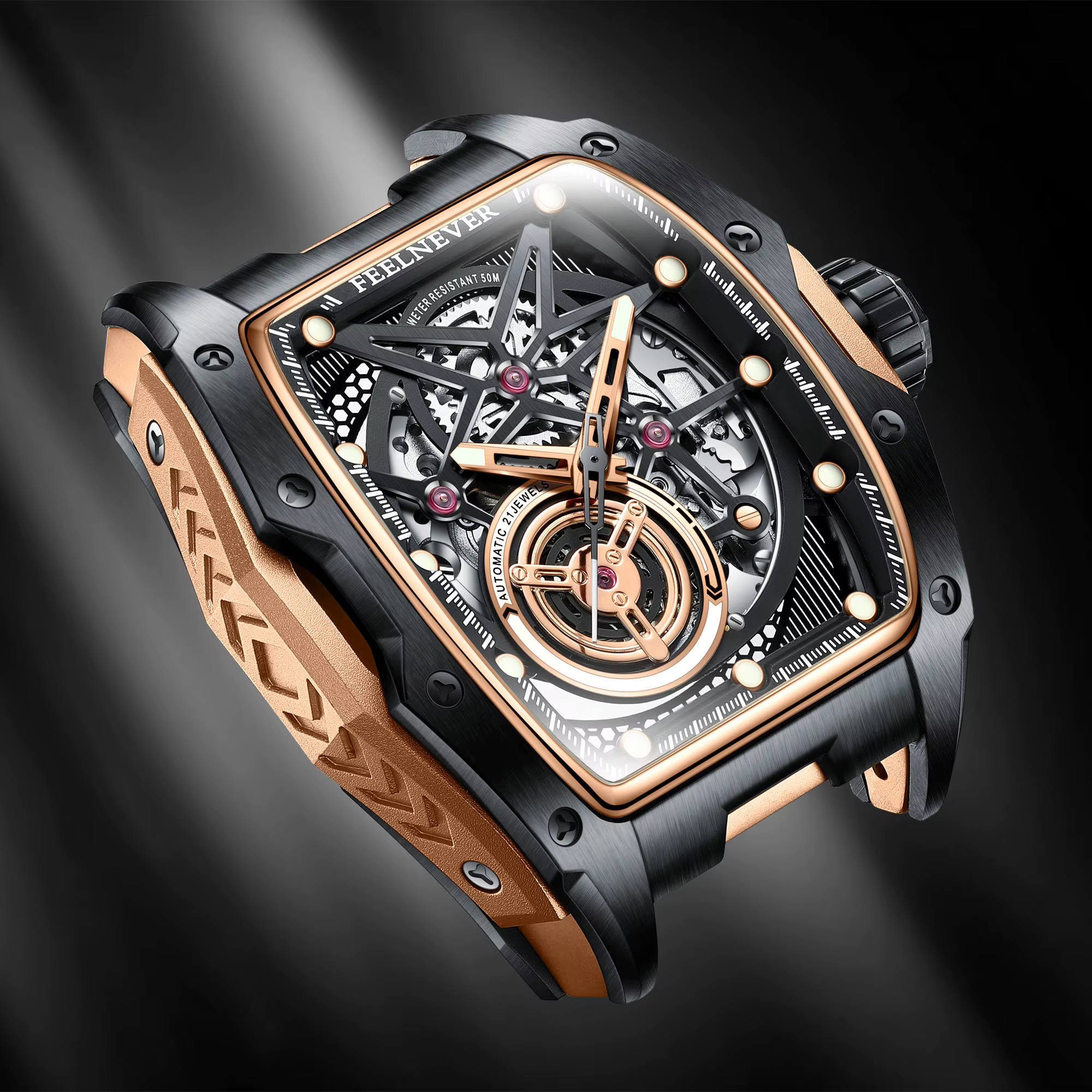 Hollow Tourbillon montres pour hommes montre automatique de luxe