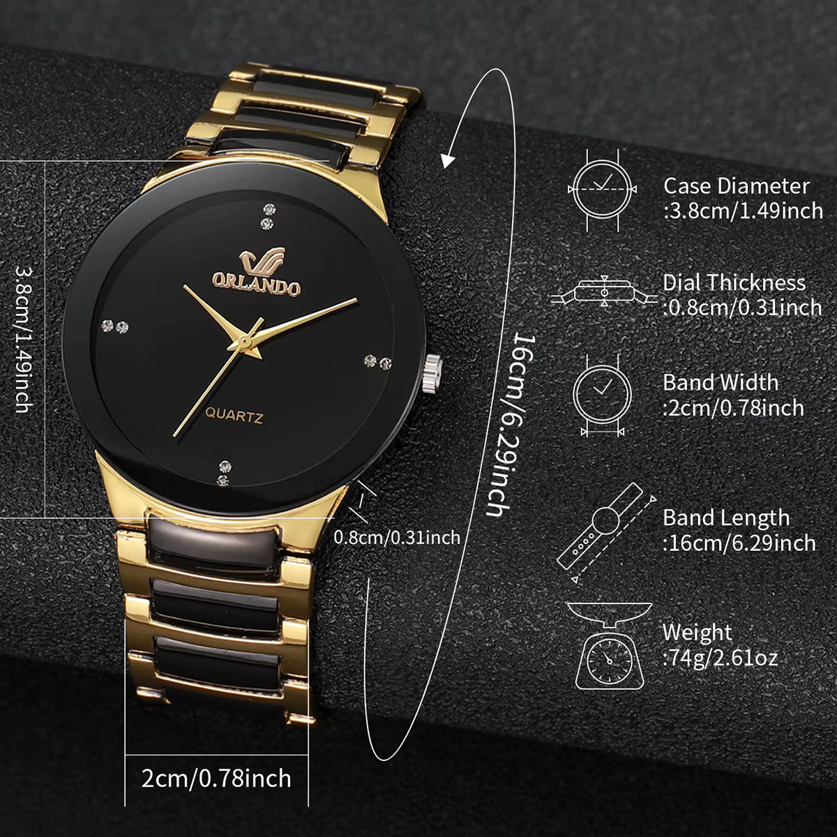 Montres à quartz analogiques pour hommes