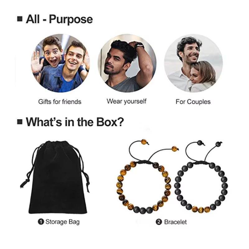 Bracelet œil de tigre pour hommes