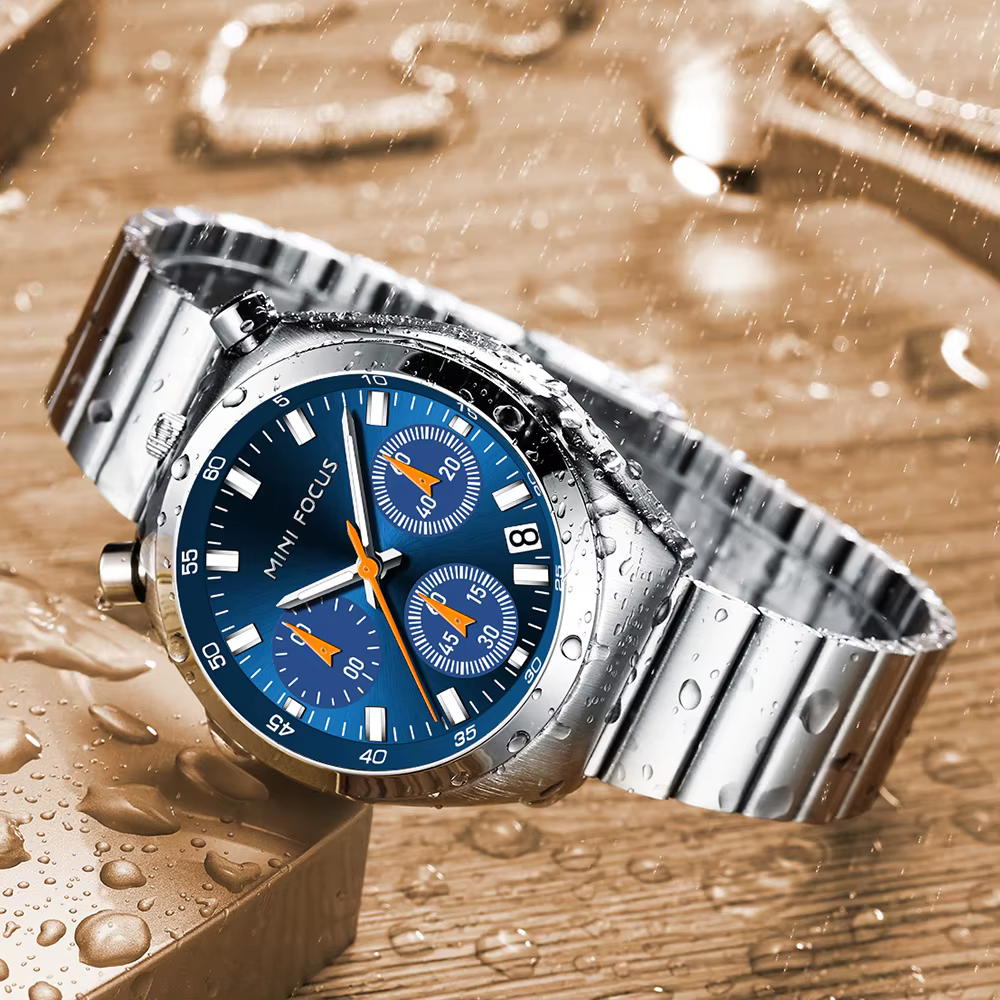 MINI FOCUS-Montre en or pour femmes, bracelet en acier créatif étanche