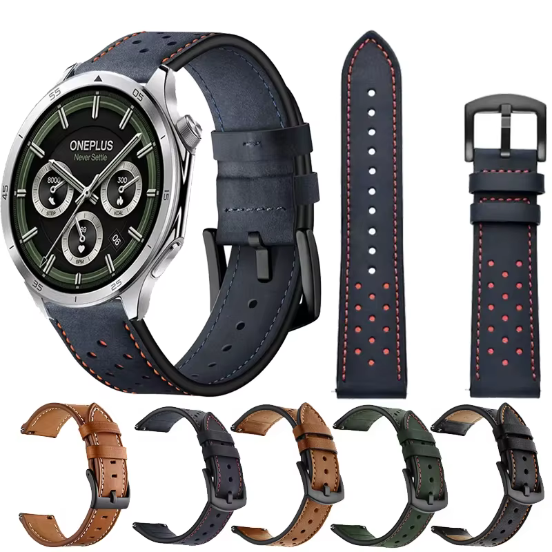 Bracelet en cuir de 22mm pour montre OnePlus 3 2 2R/OnePlus
