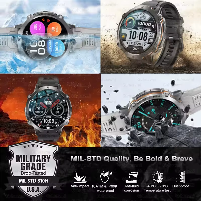 2025 nouveau 100M étanche natation montre intelligente pour hommes 1.73 ''AMOLED écran GPS positionnement Bluetooth appel sport Bracelet intelligent