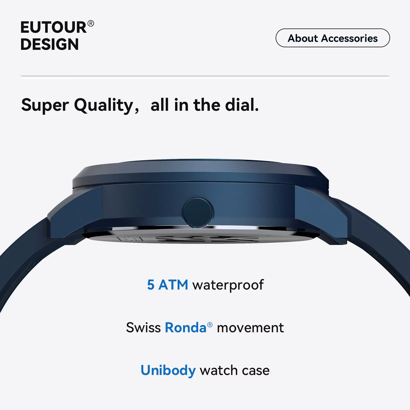 EUTOUR Stardard qualité aimant montre classique 5 ATM étanche E024 édition de mise à niveau