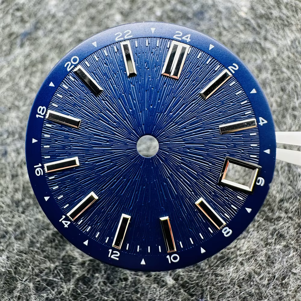 Cadran de montre mécanique modifié à motif rayonnant, 28.5mm, pour mouvement NH34 NH35, accessoires de montre, blanc, noir, bleu