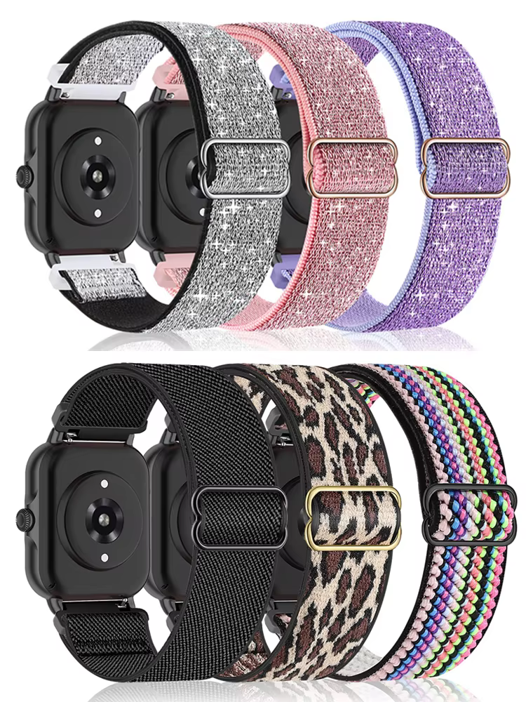 Sangle élastique brillante 20mm/22mm pour Amazfit gts 4-3-2-2e-mini/GTR 4/3 Pro bande