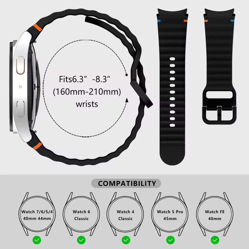 Bracelet d'origine 1:1 pour Samsung Galaxy Watch 7 FE 6 4 Classic 5 Pro 44mm 40mm 43mm 47mm 45mm