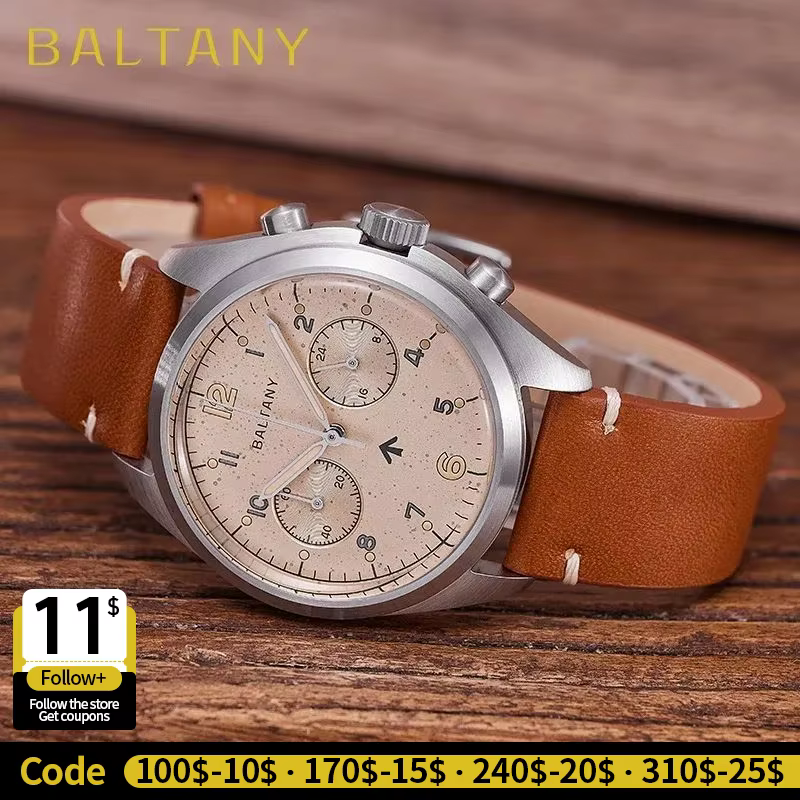 Baltany 39mm montre à Quartz homme S5044 militaire Chrono RAF 6BB hommage