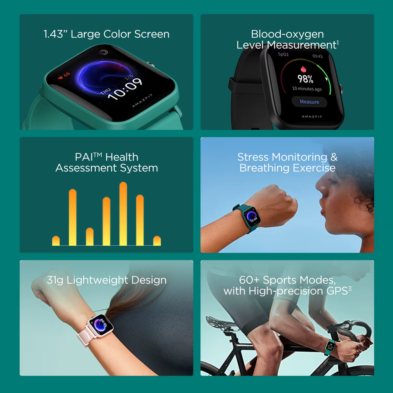 Amazfit Bip U Pro montre intelligente SpO2 5ATM étanche Bluetooth5.0 GPS surveillance du sommeil Version mondiale 95 nouvelle exposition SmartWatch