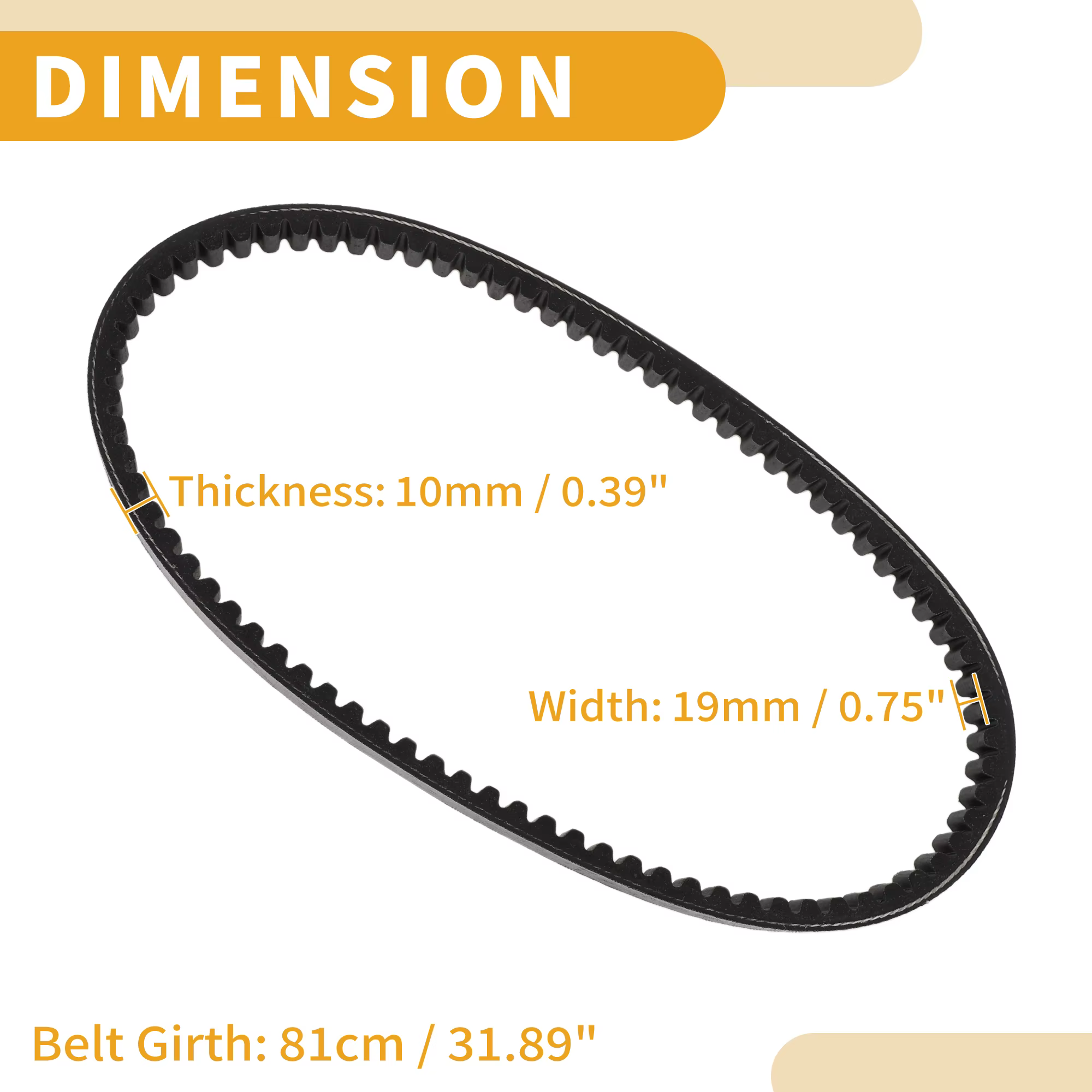 Courroie d'entraînement Motoforti pour moto, V-Belt pour Aprilia 125, Leonardo St 2003-2004