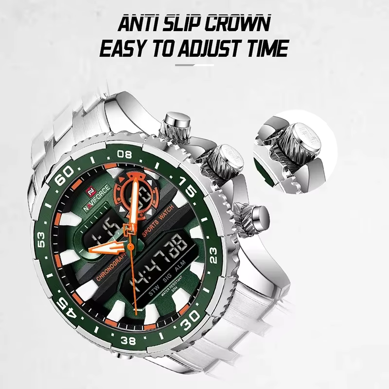 Montre-bracelet analogique numérique à quartz pour homme