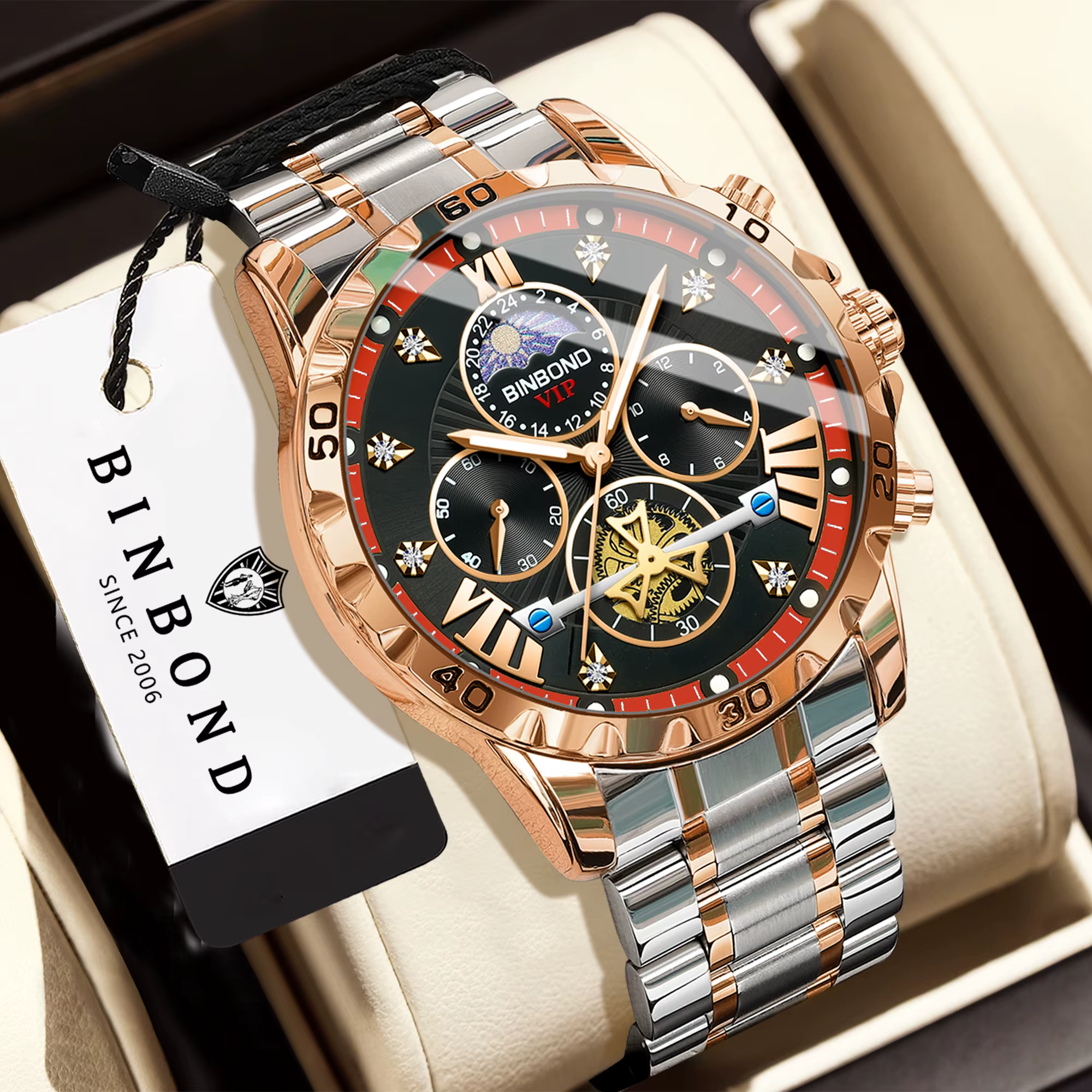 Montres à quartz BINBOND pour hommes