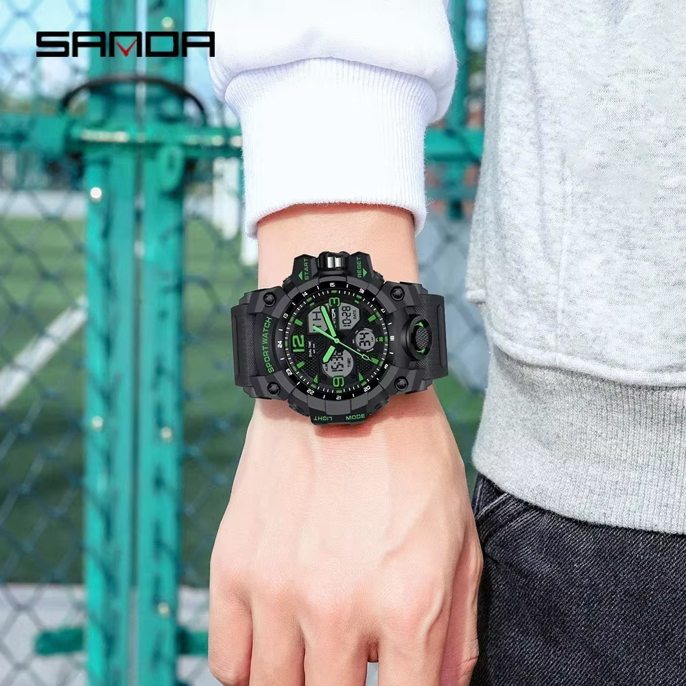 SANDA 6030 montre à Quartz militaire homme montre-bracelet étanche pour hommes horloge choc relogios masculino Top