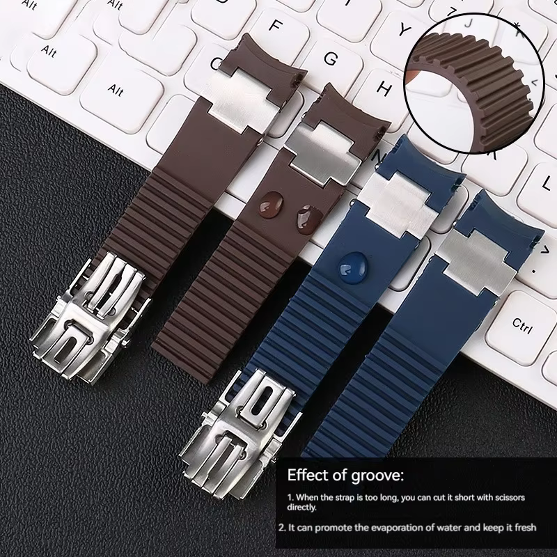 Bracelet de montre en caoutchouc de silicone pour Ulysse Nardin