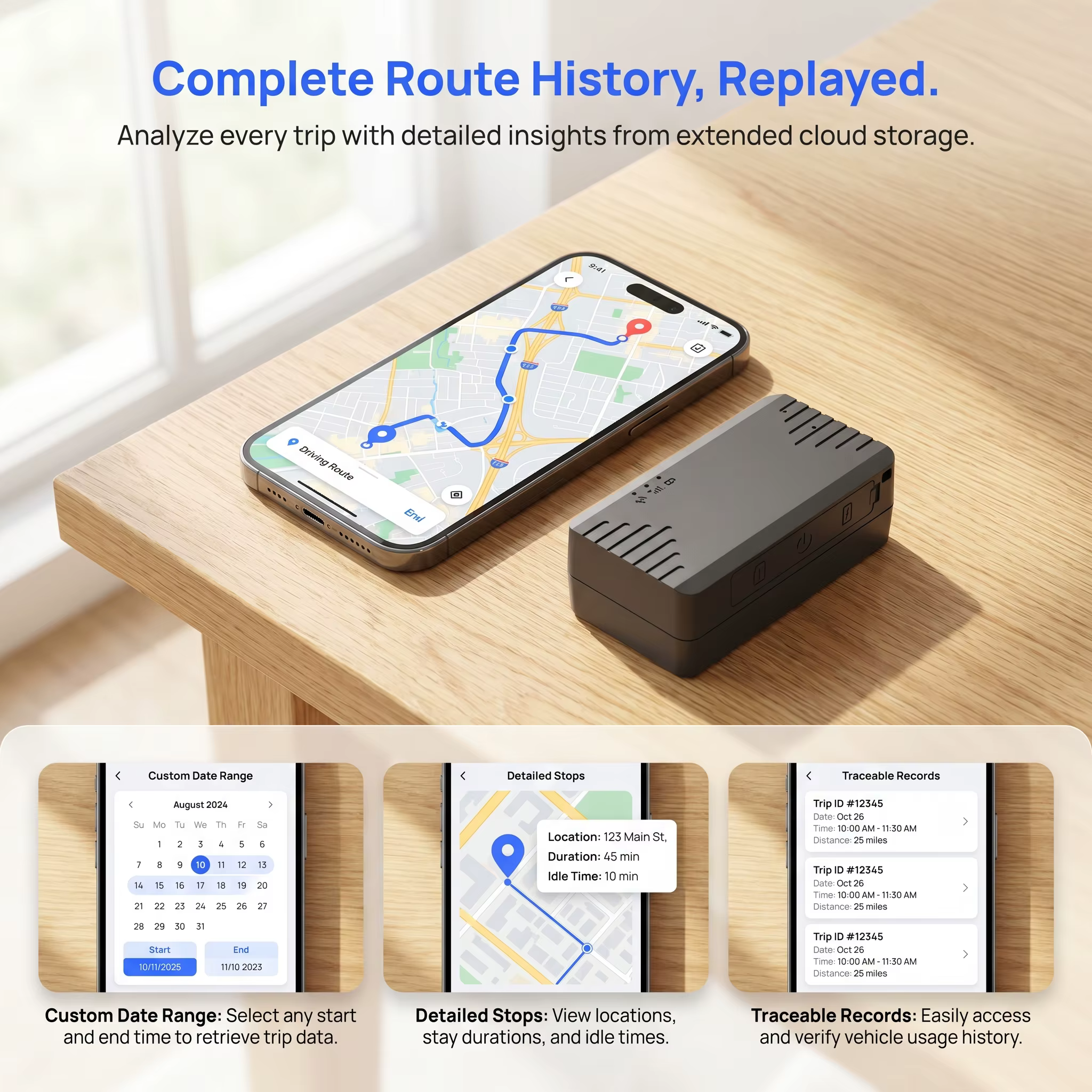 Traceur GPS 4G pour véhicule avec batterie rechargeable de 1500 mAh, localisateur GPS portable, application gratuite pour voiture