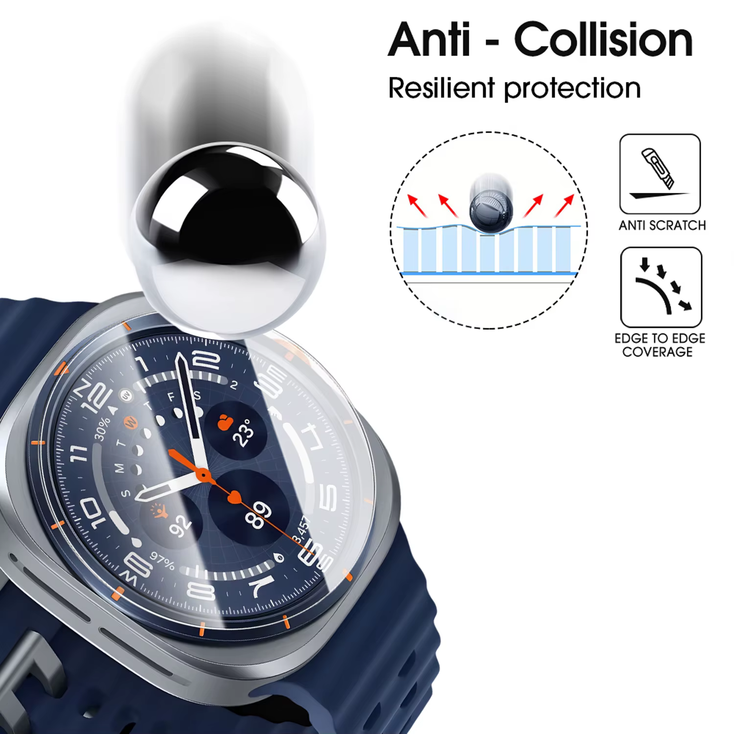 Pour Samsung Galaxy Watch Ultra 47mm 2025 protecteurs d'écran en verre trempé dureté HD Films de montre