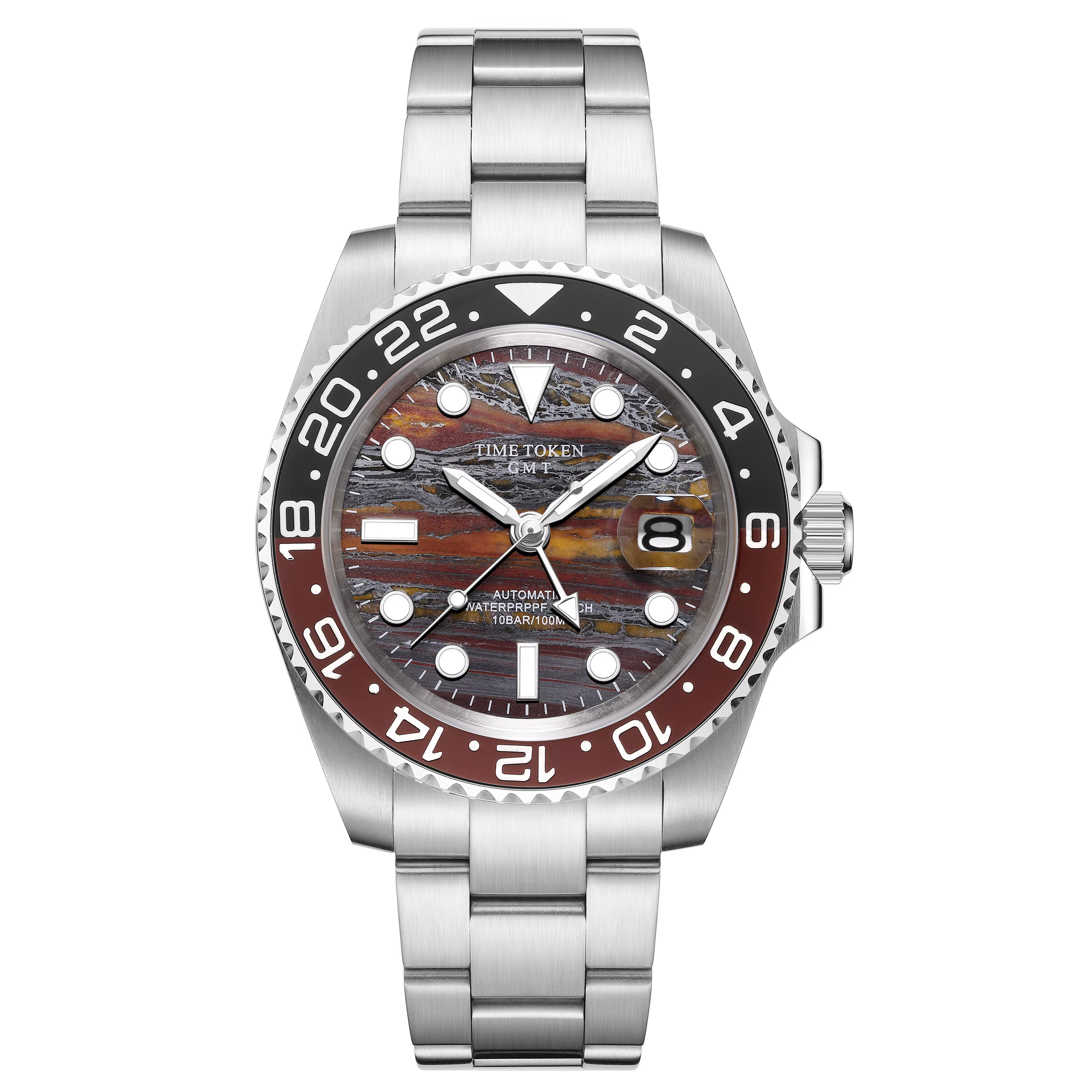 Nouvelle Montre Automatique pour Homme 2026 Tiger Iron GMT Super Lumineuse Étanche 10 ATM Affichage du Calendrier Design Unique