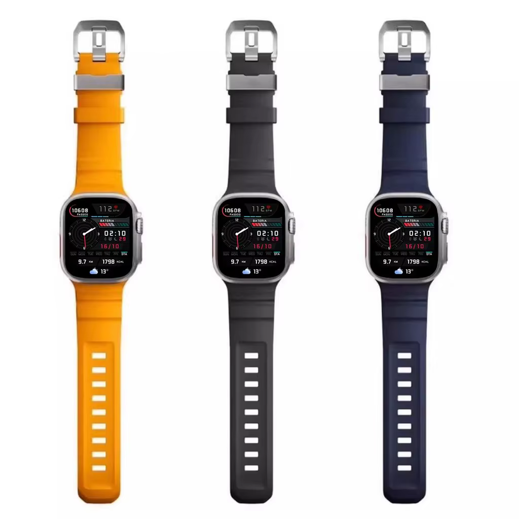 Bracelet en Silicone + boîtier change vers Ultra pour Apple Watch
