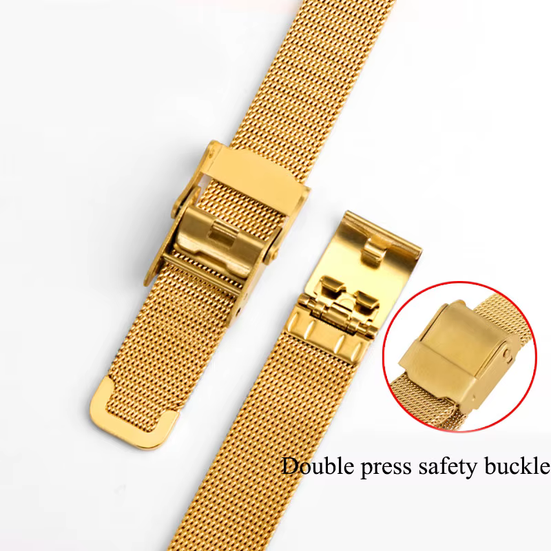 Bracelet de montre en maille Milan pour Casio, petit argent rétro petit or LA670 LA680 LA690, bracelet de montre en acier inoxydable pour femmes 13mm 14mm