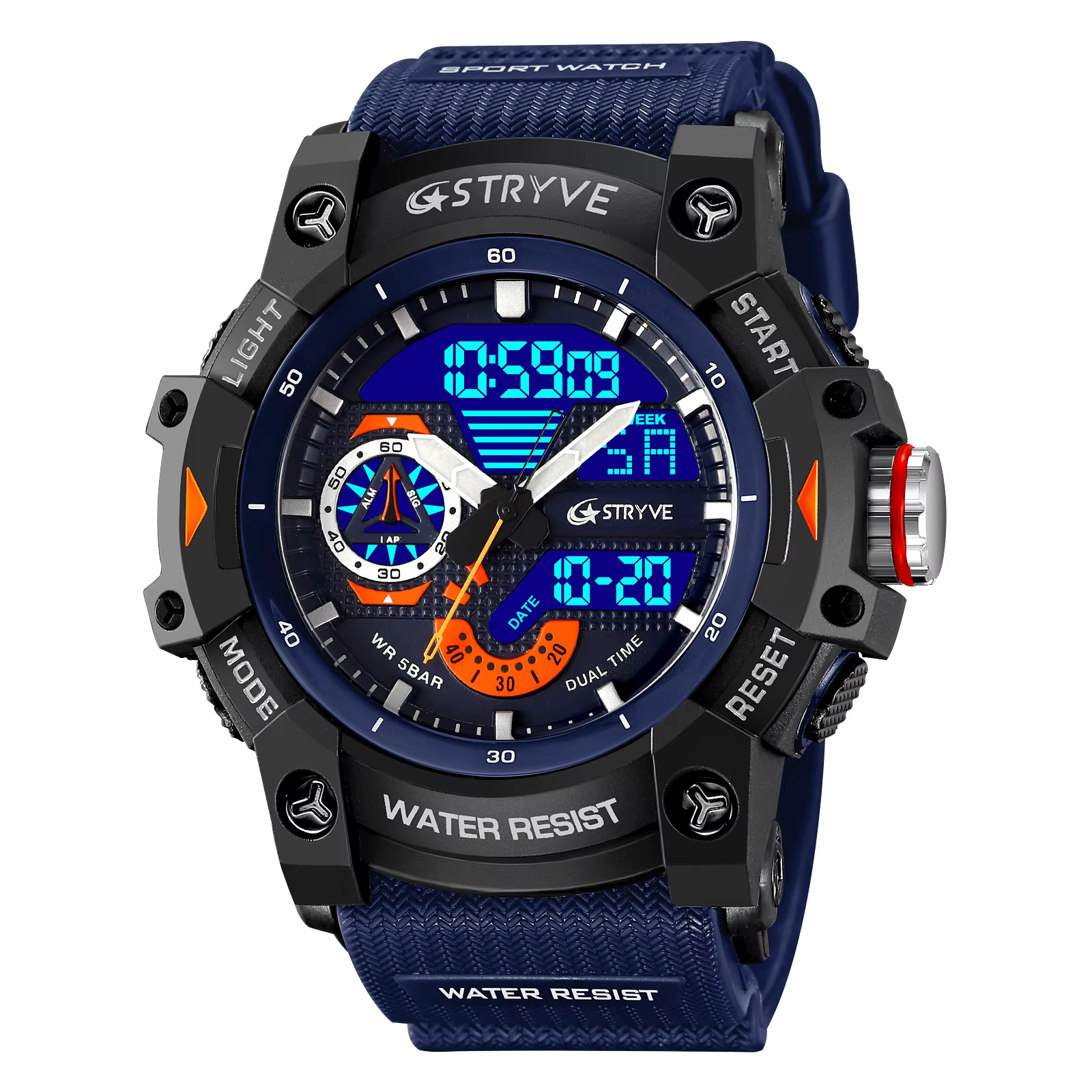 STRYVE marque 8029 Sport montres étanche livraison directe montre chronomètre réveil jeune mode