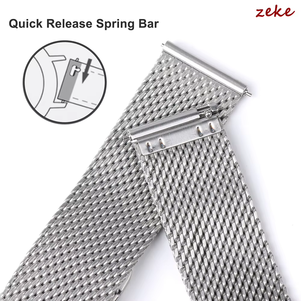 Pour Omega Seamaster 20mm 22mm Bracelet en maille argentée Interface plate
