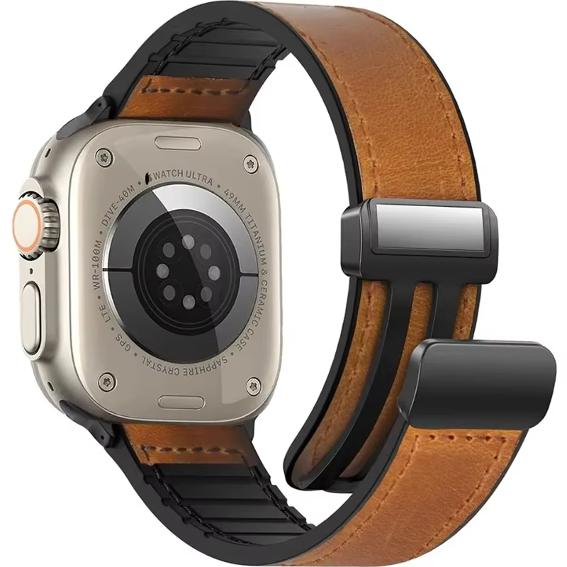 Bracelets de montre en cuir pour Apple Watch Starp 44mm 42 46 49mm 45 41 38mm Bracelet iWatch série 9 8 3 SE 6 7 10