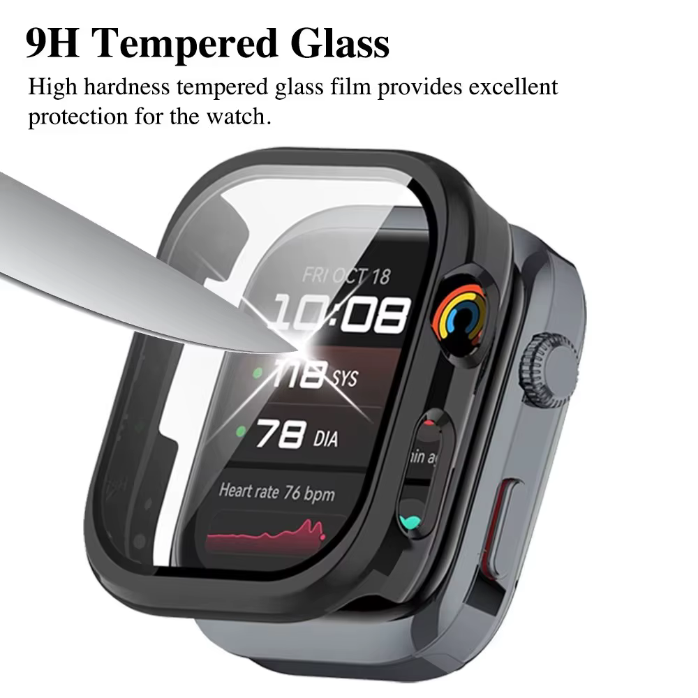 Verre trempé + boîtier PC pour Huawei Watch D2 protecteur d'écran anti-rayures pare-chocs housse de protection
