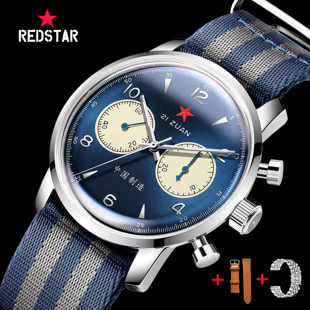 Red Star-Montre-bracelet mécanique à col de cygne pour homme