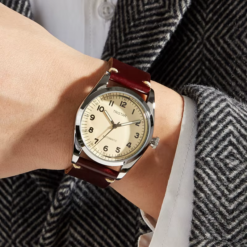 Montre mécanique vintage de luxe unisexe à remontage manuel
