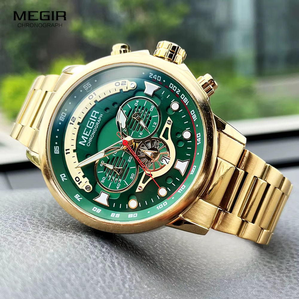 Montre à Quartz en Acier Inoxydable pour Homme