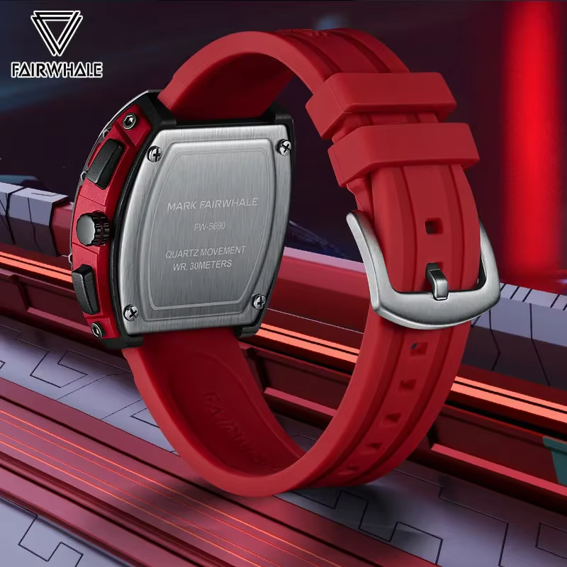 Mark Fairwhale 5690 hommes multi fonctionnel étanche sport bracelet en Silicone calendrier Date montre haut de gamme montres à Quartz pour homme