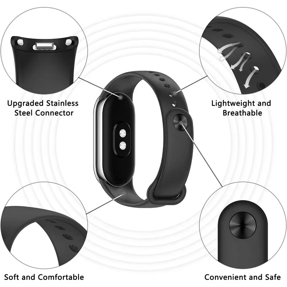 Bracelet en Silicone souple officiel pour Xiaomi Mi Band 10 9 8