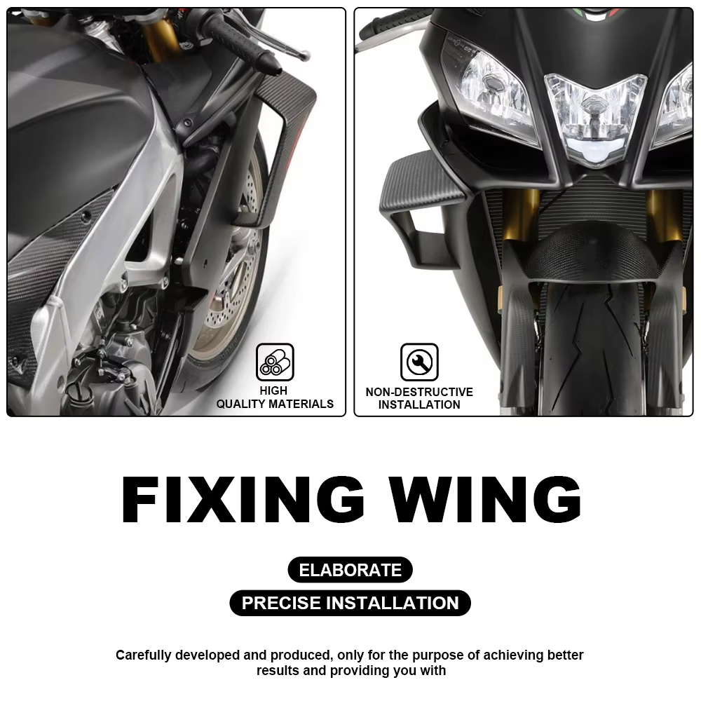 Aile fixe de moto pour Aprilia RSV4 2009-2018 2019-2021, accessoire, nouveau kit d'ailes avant aérodynamiques, déflecteurs d'air ABS