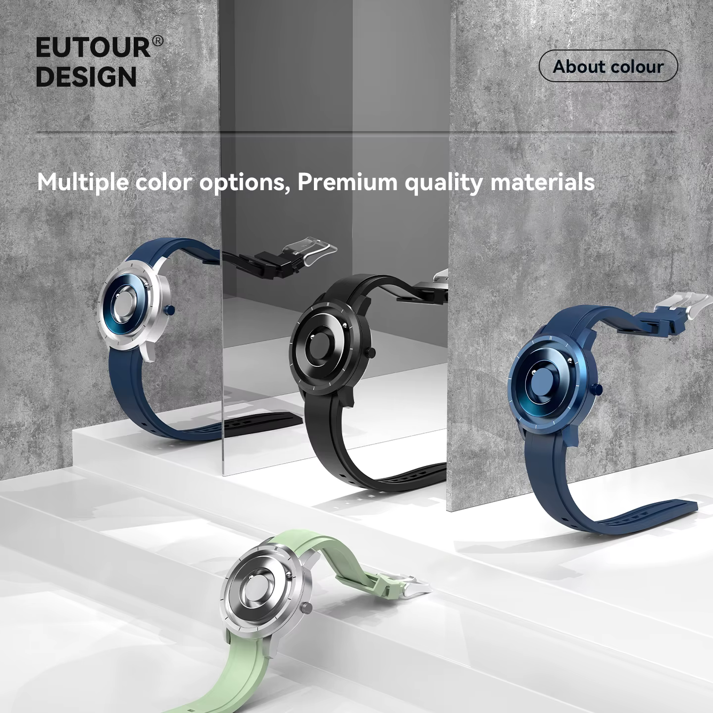EUTOUR Stardard qualité aimant montre classique 5 ATM étanche E024 édition de mise à niveau