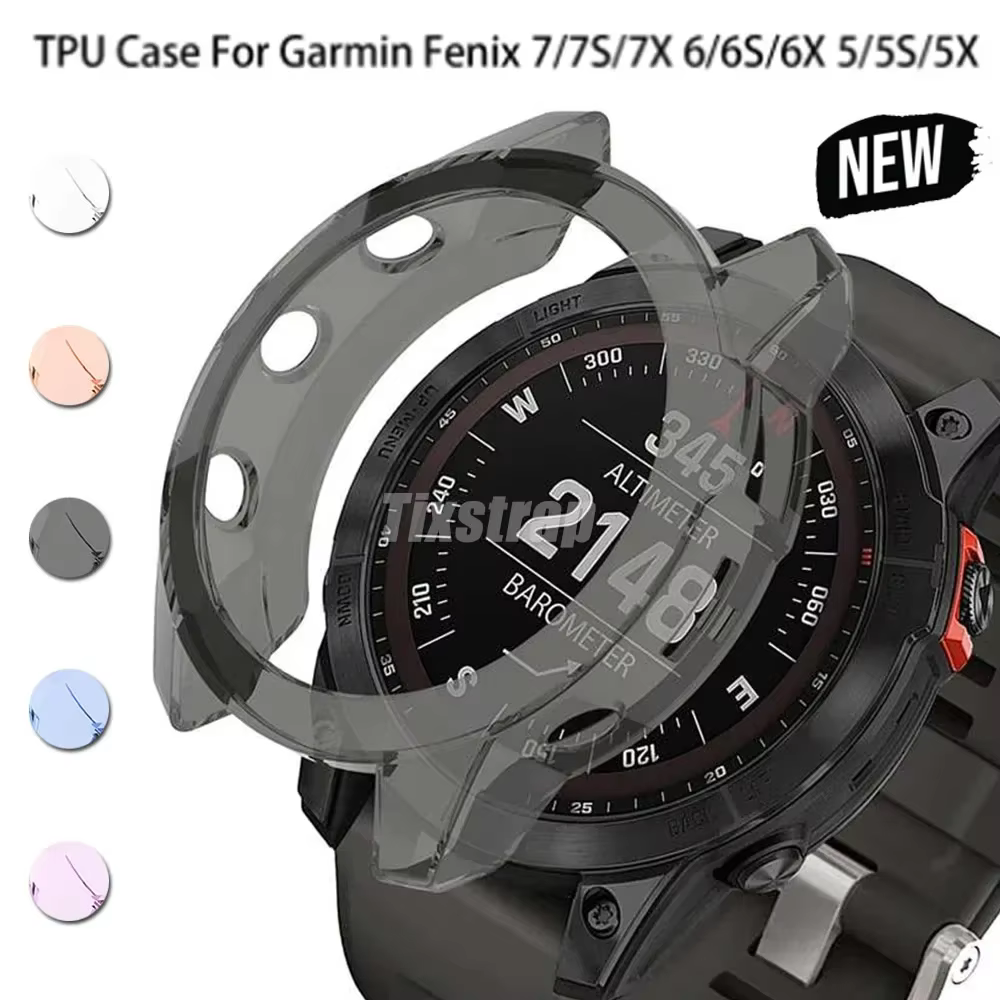 Coque transparente en TPU pour Garmin Fenix 6 6S 6X Pro 7 7S 7X Pro 5 5S 5X Plus